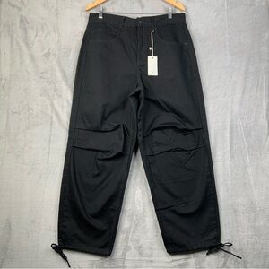 Good American Uniform Pants Baggy Military Tie Cinch Hem Jeans. 8/29. (NWT).